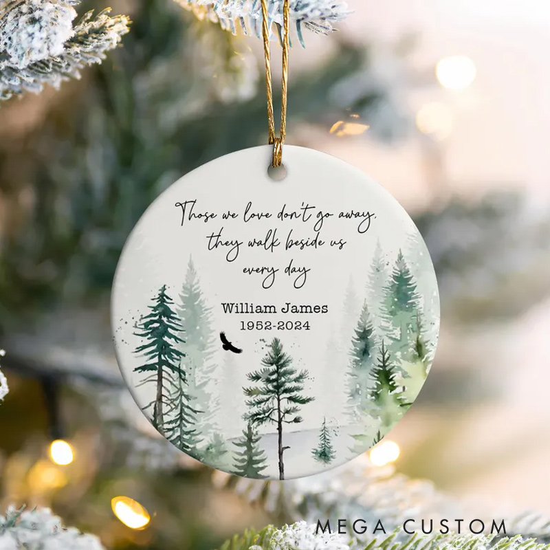 Personalized Photo Memorial Ceramic Ornament Hawk Remembrance Ornament Loss of Dad Sympathy Gift Memorial Ornament for Loved One