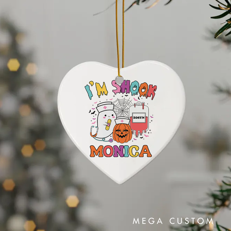 Personalized Nurse Halloween Ornament I'm Shook Design Ornament 