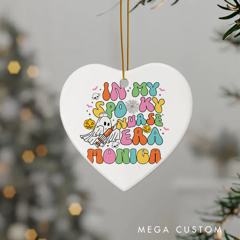 Personalized Nurse Halloween Ornament In My Spooky Nurse Era Design Ornament 