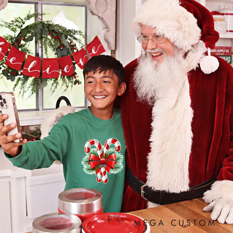 Personalized Cute Candy Cane Tang Christmas Pajamas