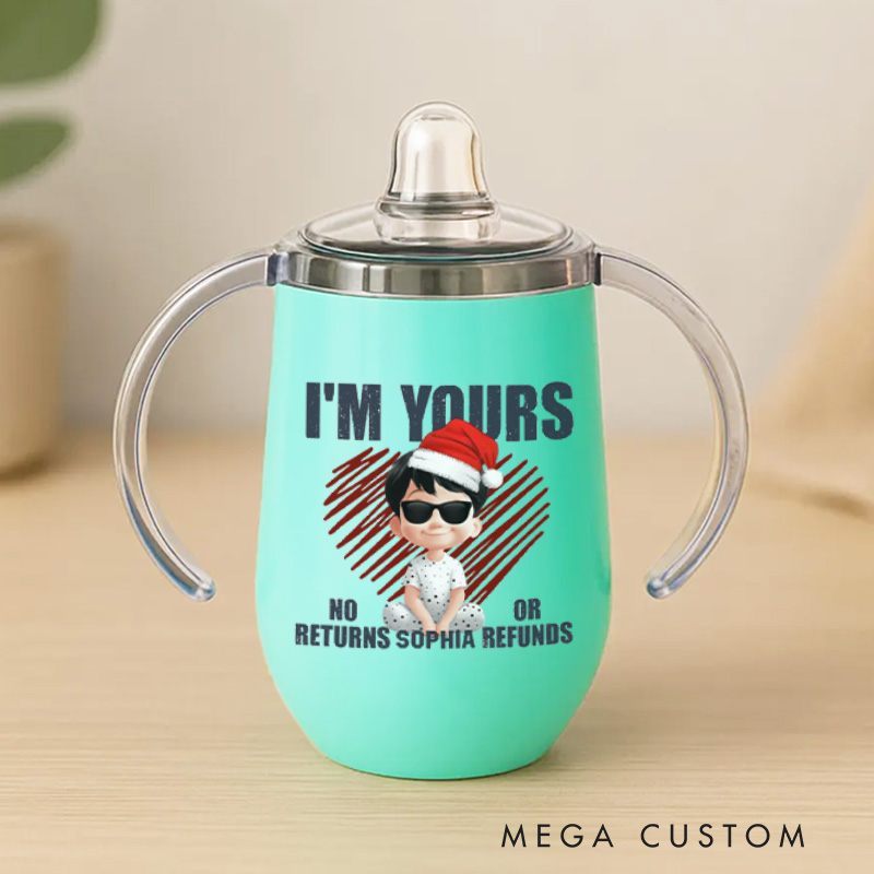 Personalized Playful Ownership Statement with Bold Heart and Funny Text Design for Sippy Cup