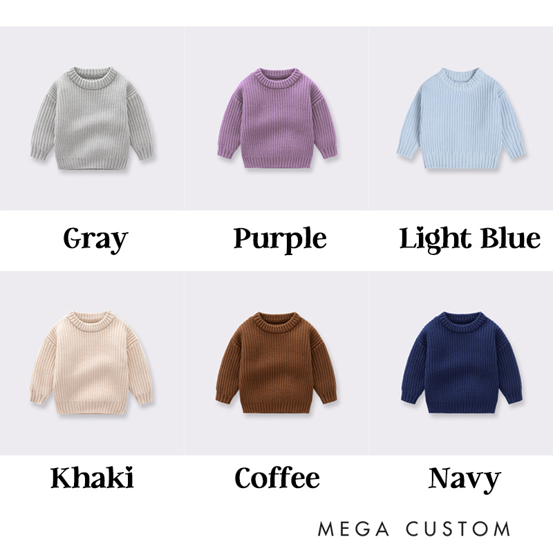 Personalized Name Sweater Embroidered Knitted Sweater Birthday Gift