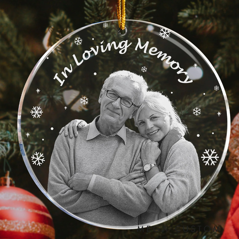Personalized Memorial Photo Ornament Memorial In Loving Memory Forever In Our Hearts Christmas Ornament Custom Acrylic Ornament 