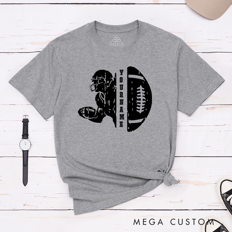 Personalized American Football T-Shirts Featuring Custom Name for Fans
