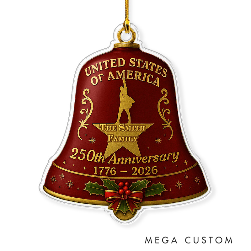 Personalized 2D Musical Inspired 250 years of America Christmas Ornament Acrylic Family Ornament Movie Christmas Gift Film Xmas Gift Christmas Decor