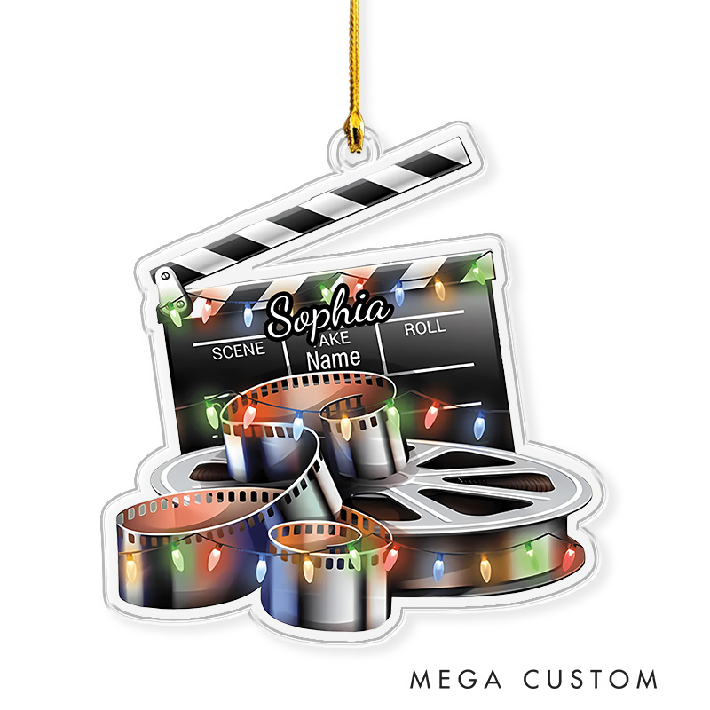 Personalized 2D Film Clapboard Christmas Ornament 2025 Acrylic Ornament Movie Christmas Gift Film Xmas Gift Christmas Decor