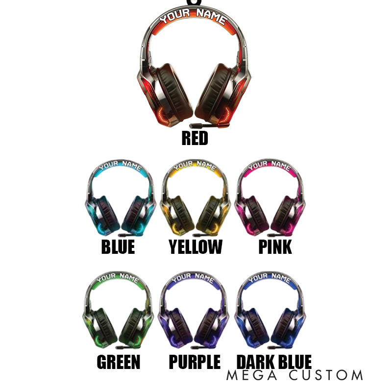 Personalized 2D Head Phones Light Christmas Ornament 2025 Acrylic Ornament Gamer Christmas Gift Video Game Xmas Gift Geek Christmas Decor