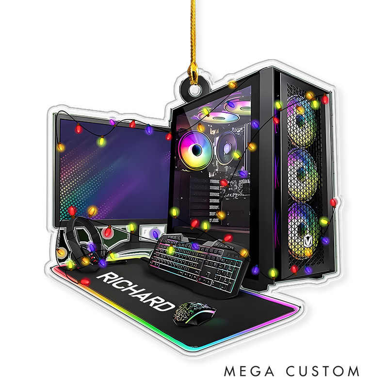 Personalized 2D Pc Gamer Christmas Ornament 2025 Acrylic Ornament Gamer Christmas Gift Video Game Xmas Gift Geek Christmas Decor