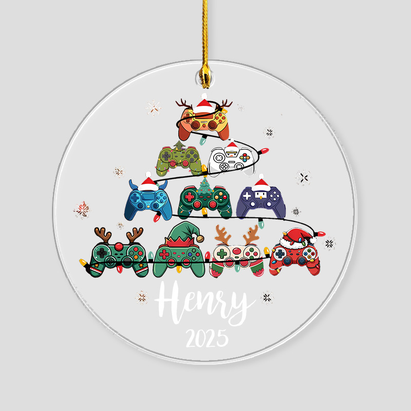 Personalized Gamer Christmas Ornament 2025 Acrylic Ornament Gamer Christmas Gift Video Game Xmas Gift Geek Christmas Decor