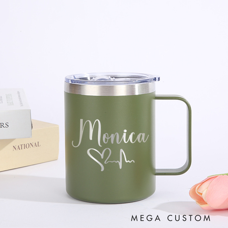 Personalized Laser Engraved Coffee Mug Custom Insulated Stainless Steel Mugs 12 OZ Coffee Mug