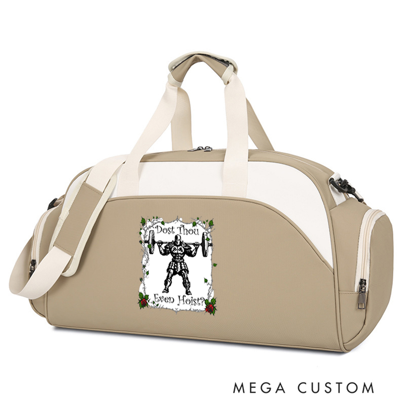Personalized Monogram Sports Gym Duffel Bag Unique Knight Weightlifting Print Overnight Bag Gift Workout Bag for Athlete Personal Trainer