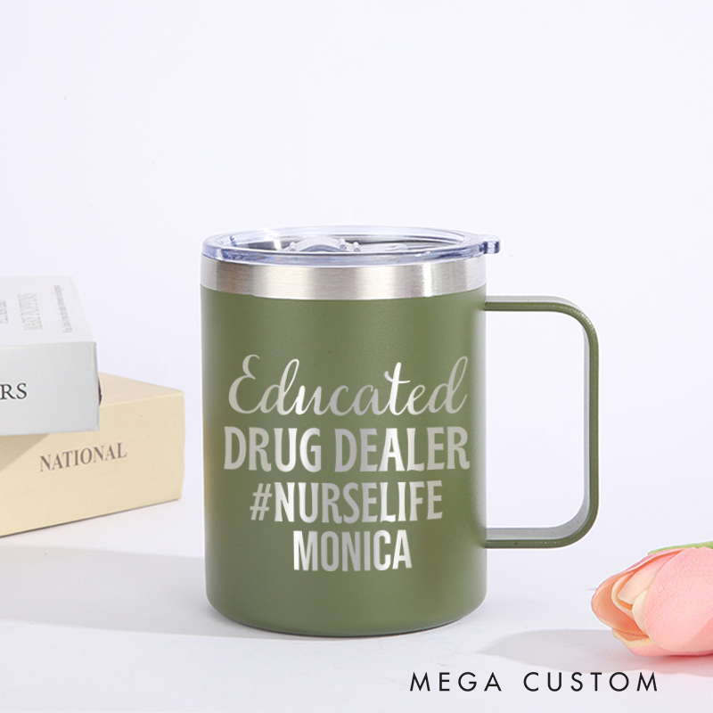 Personalized Laser Engraved Coffee Mug Custom Educated Drug Dealer Nurse Life Design Coffee Mugs Insulated Stainless Steel Mugs