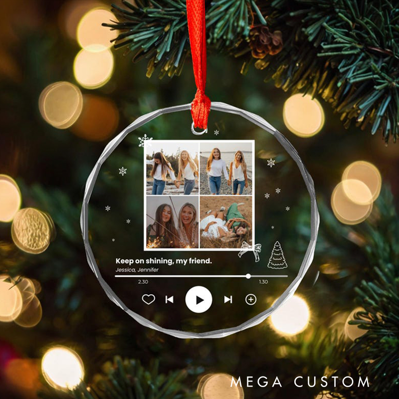 Personalized Photo Ornament Christmas Ornament Music Plaque Gift