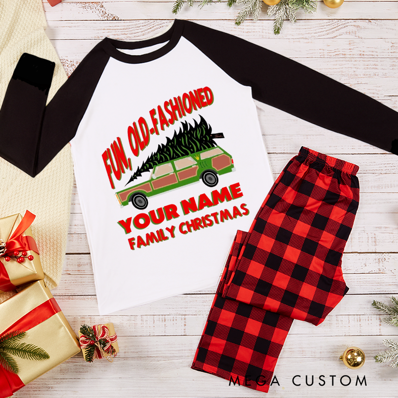 Personalized Family Matching Fun Old Fashioned Griswold Family Christmas Shirts Matching Christmas Shirts Customize with Your Name Family T-Shirt