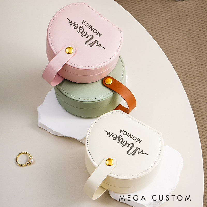 Personalized Leather Jewelry Box Engraved Nurse Script Design Nurse Jewelry Travel Case Custom Jewelry Organizer Gift