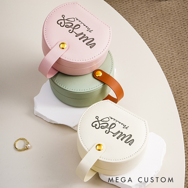 Personalized Leather Jewelry Box Engraved Nurse with Heart Stethoscope Design Nurse Jewelry Travel Case Custom Jewelry Organizer Gift