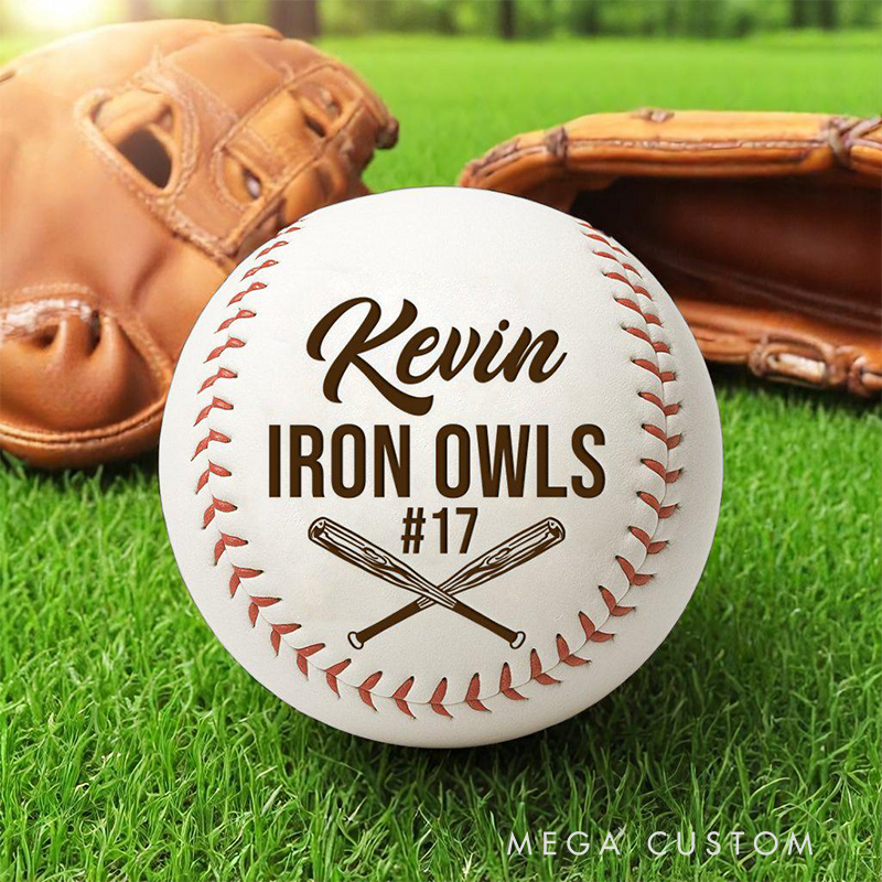 Personalized Custom Baseball for Players with Team Logo and Jersey Number  