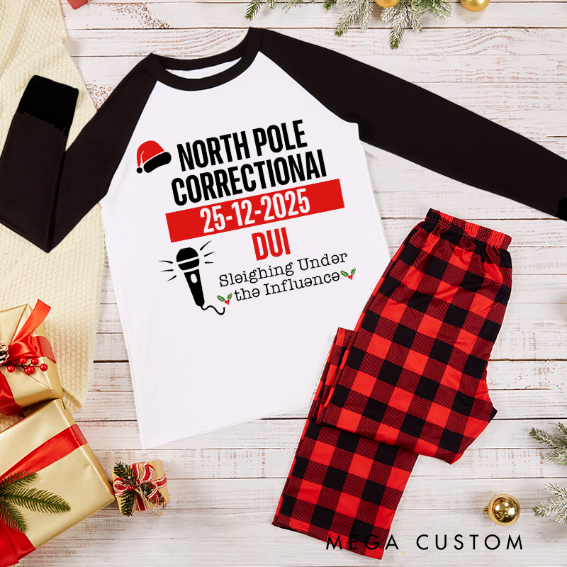 Personalized Family Matching Christmas Pajama Sets North Pole Correctional Funny Group Christmas Pajama Sets Matching Family Pajama Sets