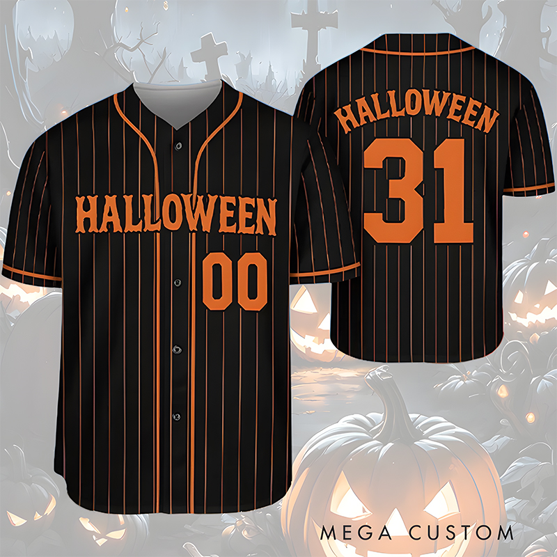 Personalized Halloween Baseball Jersey with Custom Name and Number