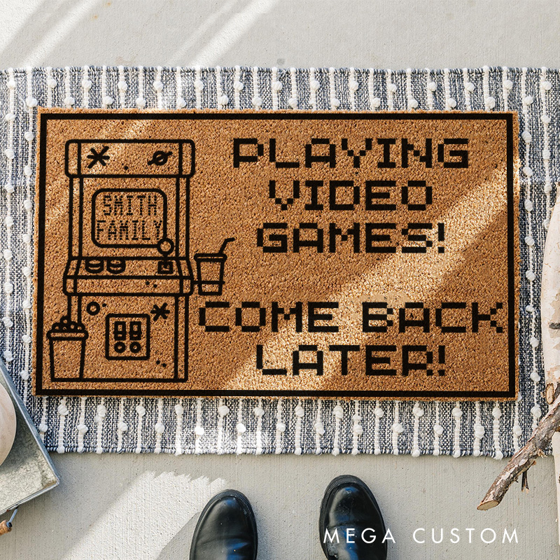 Personalized Come Back Later Gamer Doormat Funny Gamer Family Door Mat Video Game Welcome Mat Housewarming Gifts