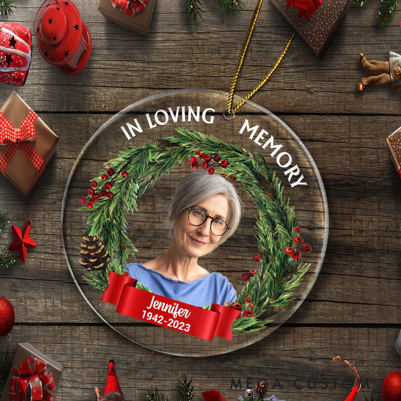 Personalized Photo Memorial Ornament In Loving Memory Acrylic Photo Christmas Ornament Memorial Gift For Family