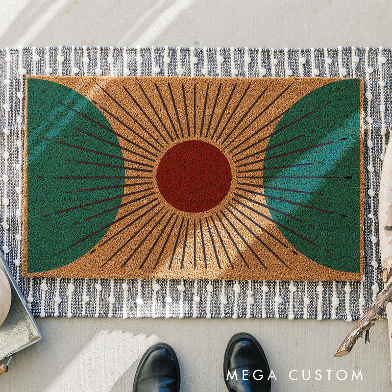 Personalized the Sunshine Minimalist Artistic Doormat Mid Century Modern Family Door Mat Welcome Mat for Art Lovers Housewarming Gifts
