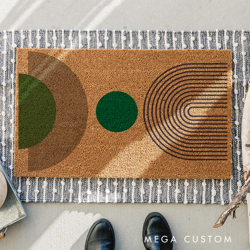 Personalized Rainy Mountain Minimalist Artistic Doormat Mid Century Modern Family Door Mat Welcome Mat for Art Lovers Housewarming Gifts