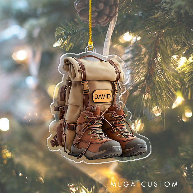 Personalized Hiking Christmas Ornament Custom Outdoor Adventures Lovers Christmas Decor Gift Travel Lovers