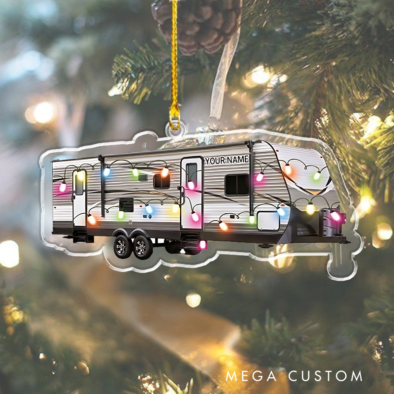 Personalized Hiking Christmas Ornament Custom Camping Christmas Tree Ornament Gift Rv Travel Hiking Lovers