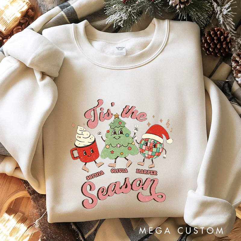 Personalized Classic Sweatshirts Tis the Season Sweatshirt Vintage Christmas Sweatshirt