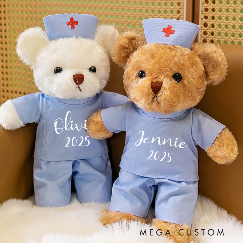 Personalized Nurse Graduation Bear Custom Nurse Teddy Bear Graduation Bear Graduation Keepsake Gift for Doctor and Nurses