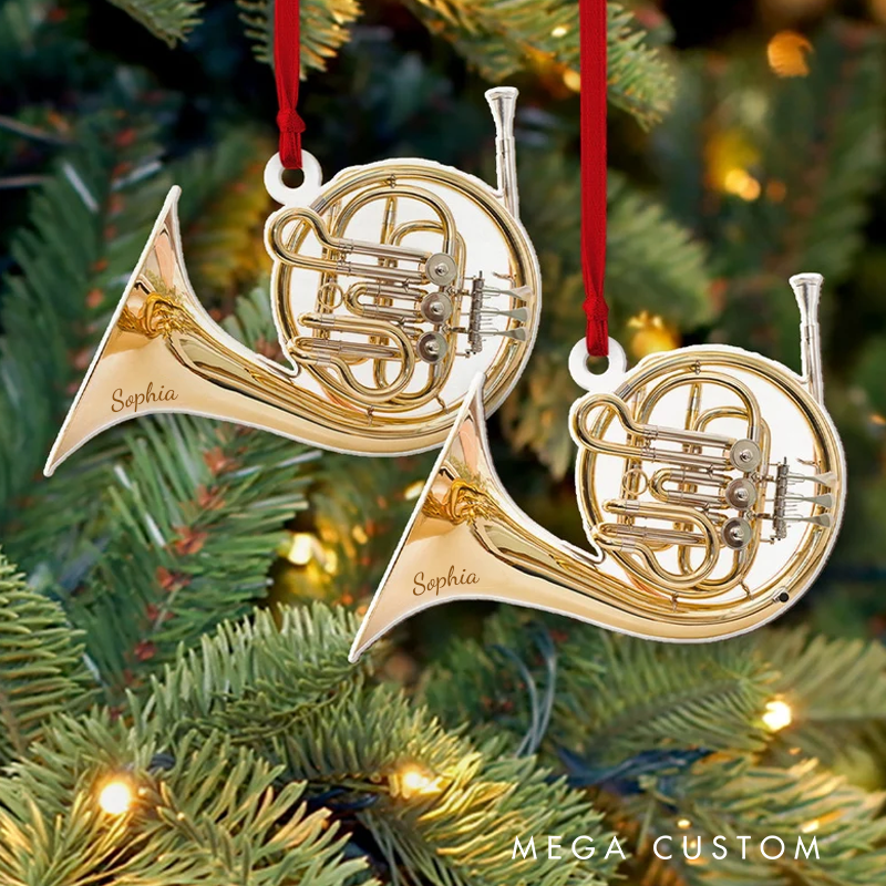Personalized French Horn Christmas Ornament Musician Christmas Ornament Instrument Ornament