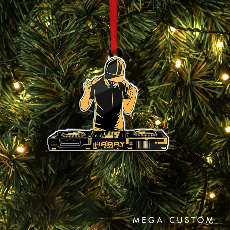 Personalized DJ Mixer Christmas Ornament Custom Playing Music Name Ornament Personalized DJ Gift Custom Name DJ Christmas Tree Ornament