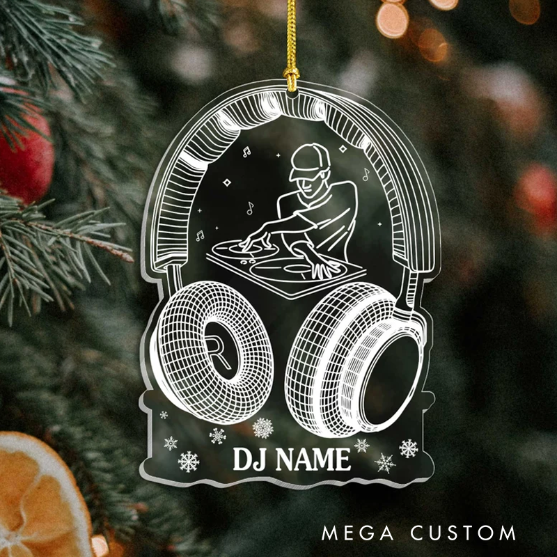 Personalized Name DJ Acrylic Ornament Gifts for DJ Players Custom DJ Mixer Ornament and Gifts