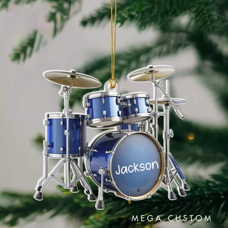 Personalized Drum Acrylic Christmas Ornament Gift for Drum Lover and Musician Gift and Drummer