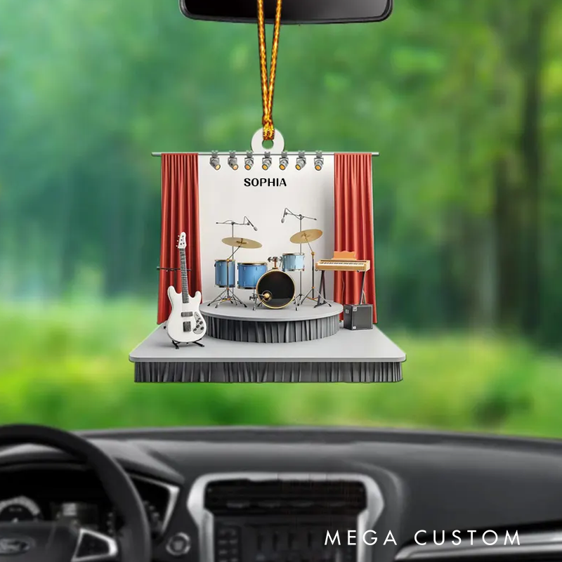 Personalized Music Stage Ornament Music Room Christmas Ornament Bar Ornament Musician Ornament Gift Music Studio Decor