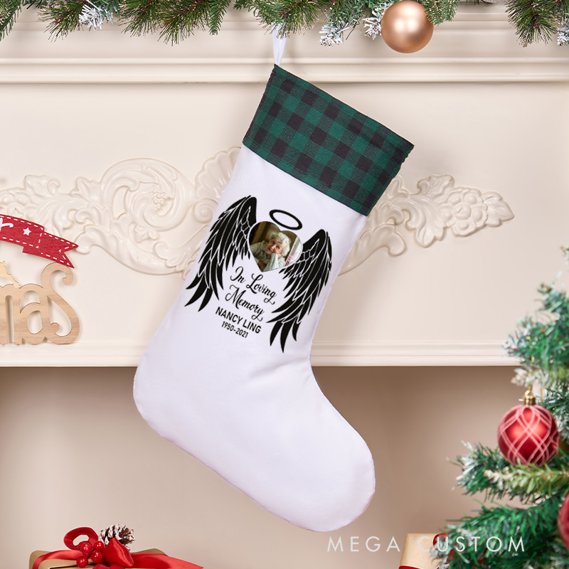 Personalized Christmas Stocking In Loving Memory Stocking Sympathy Gift for Loss of Loved One Holiday Stocking