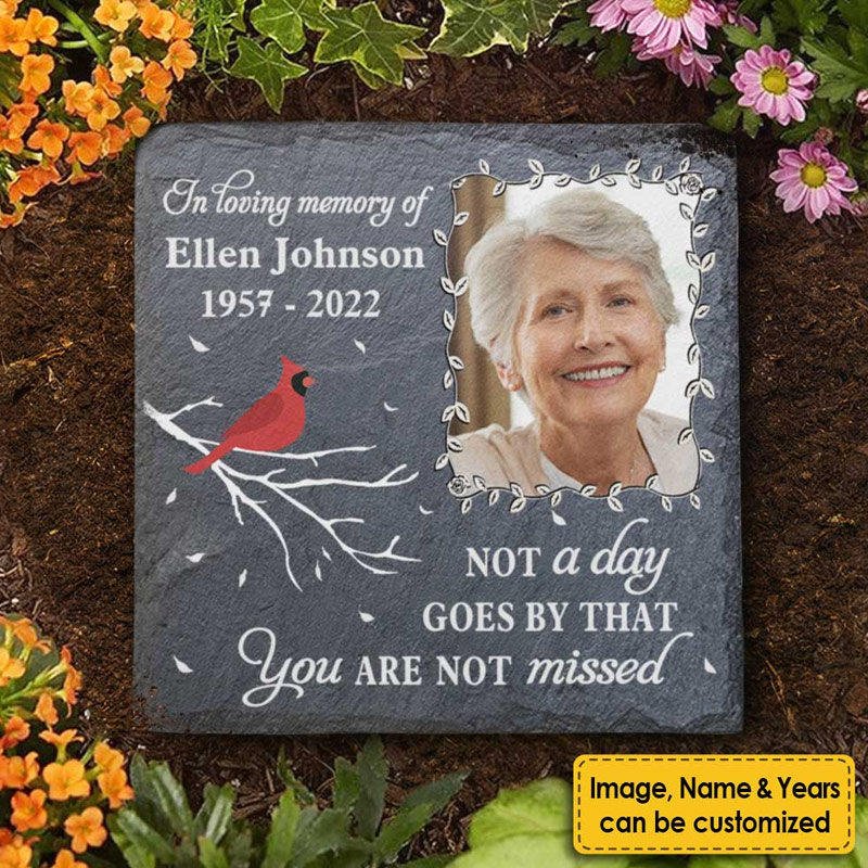 Personalized Memorial Garden Stone Not A Day Goes By That You're Not Missed Memorial Grave Marker Sympathy Gift for Loss of Loved One