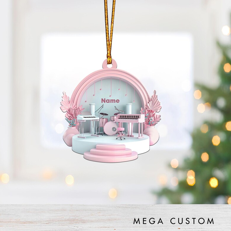 Personalized Music Room Christmas Ornament Music Studio Hanging Ornament Gift Music Studio Decor