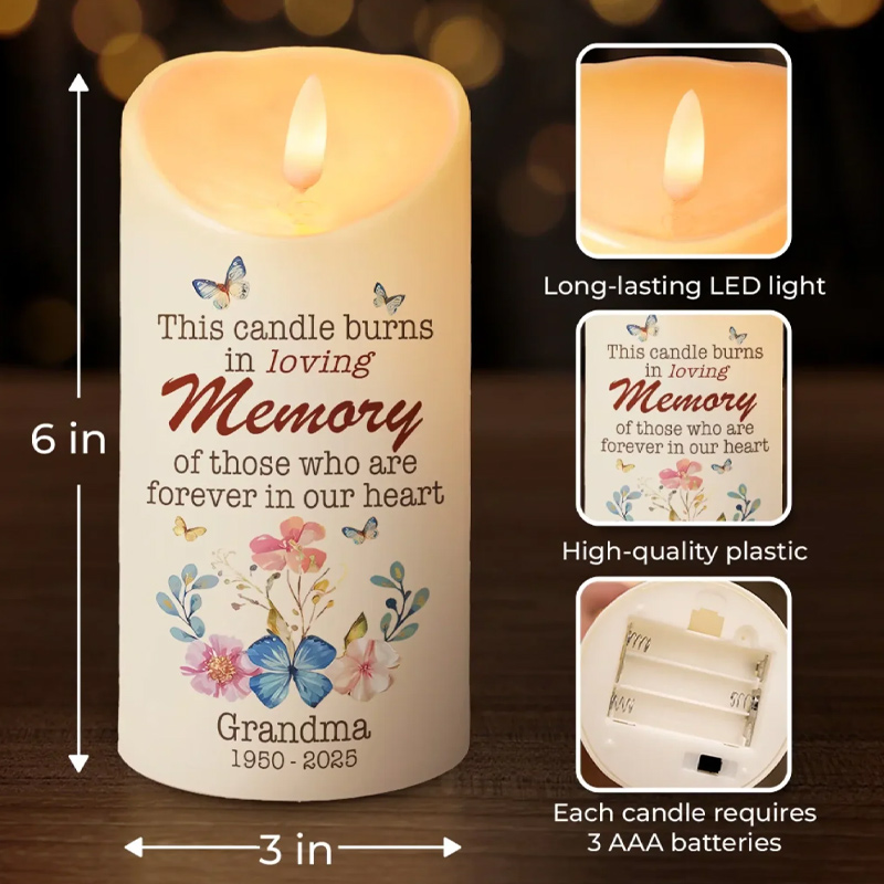 Personalized Photo LED Candle This Candle Illuminates Cherished Memories Custom Memory Flameless LED Candle Sympathy Gift