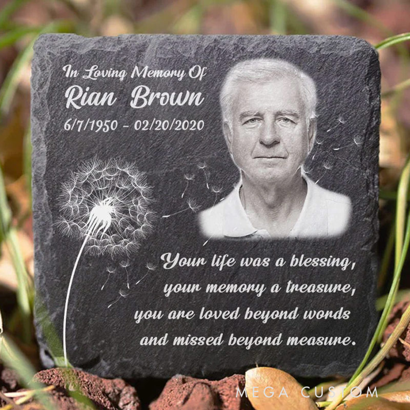 Personalized Memorial Photo Garden Stone Talk You are Loved Beyond Words Memorial Grave Marker Sympathy Gift for Loss of Loved One