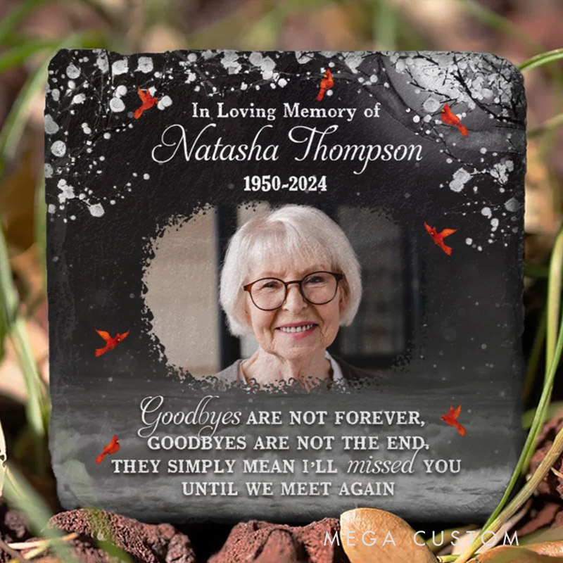 Personalized Memorial Garden Stone with Photo You Will Be Forever in Our Hearts Memorial Grave Marker Sympathy Gift for Loss of Loved One