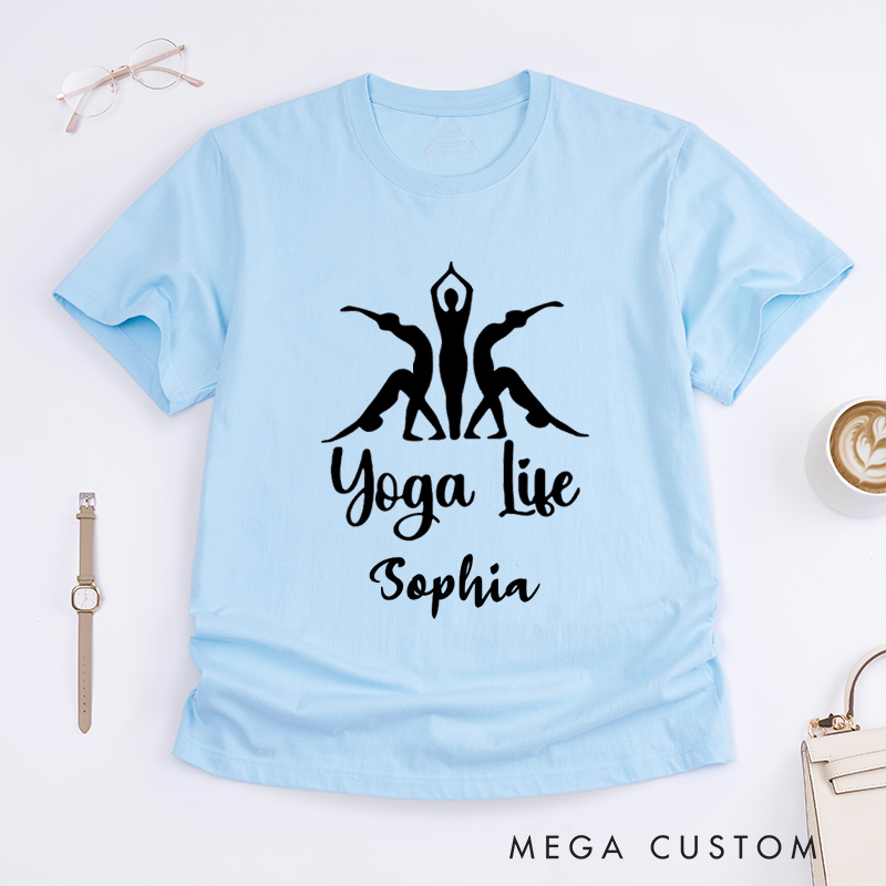 Personalized Yoga Life T-Shirt Yoga Lifestyle T-Shirt Yoga Poses T-Shirt Yoga Lover Gift Yoga Women T-Shirt Yoga Group T-Shirt