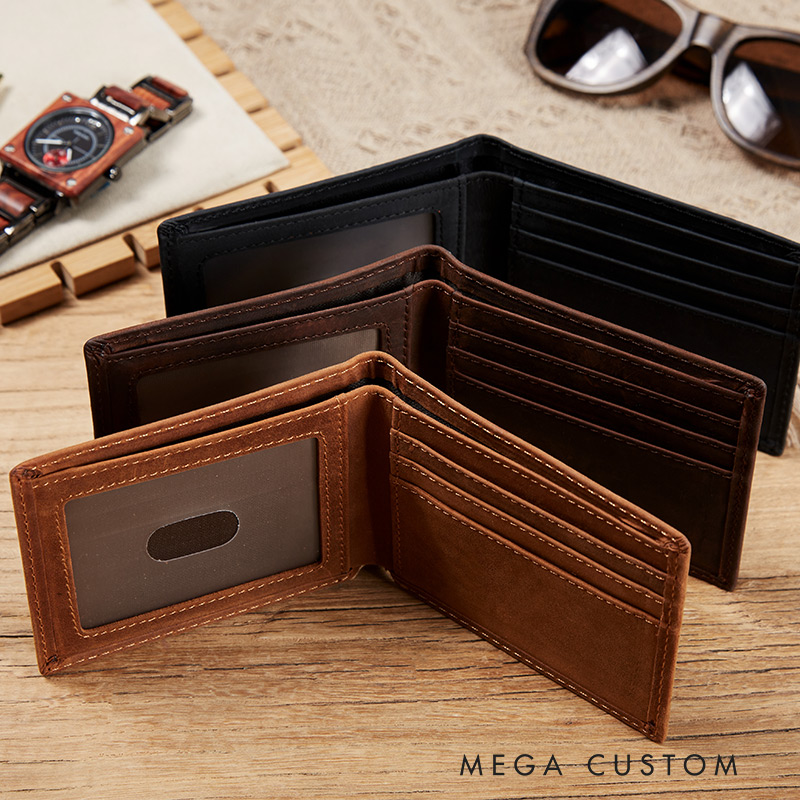 Personalized Engraved Leather Wallet for Traveling Lover Adjust Your Altitude Wallet for Travelers