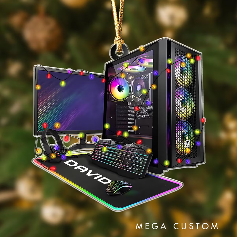 Personalized Gamer Christmas Tree Ornament Gaming Computer Christmas Ornament Gift for Geek Game Lover