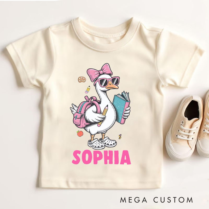 Personalized Back to School Silly Goose Kids T-Shirt 