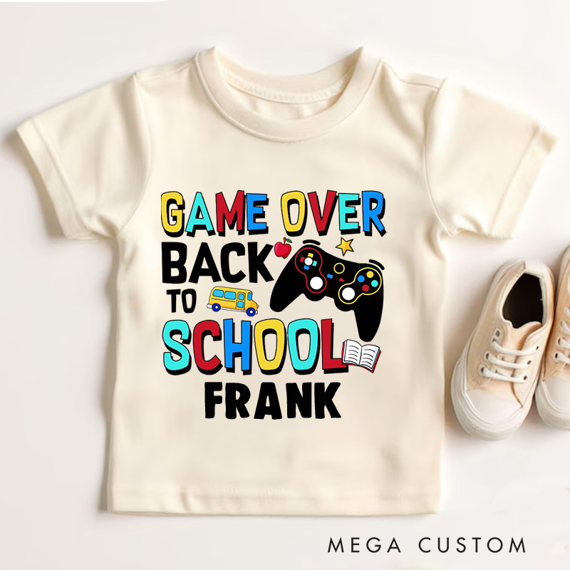 Personalized Game Over Back to School Kids T-Shirt 