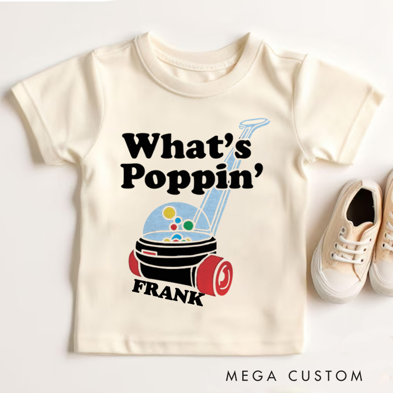Personalized Popcorn What's Poppin Kids T-Shirt