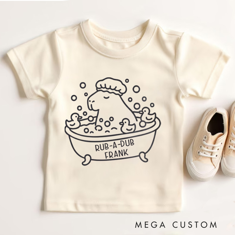 Personalized Rub-a-Dub Bathtub Humor Kids T-Shirt
