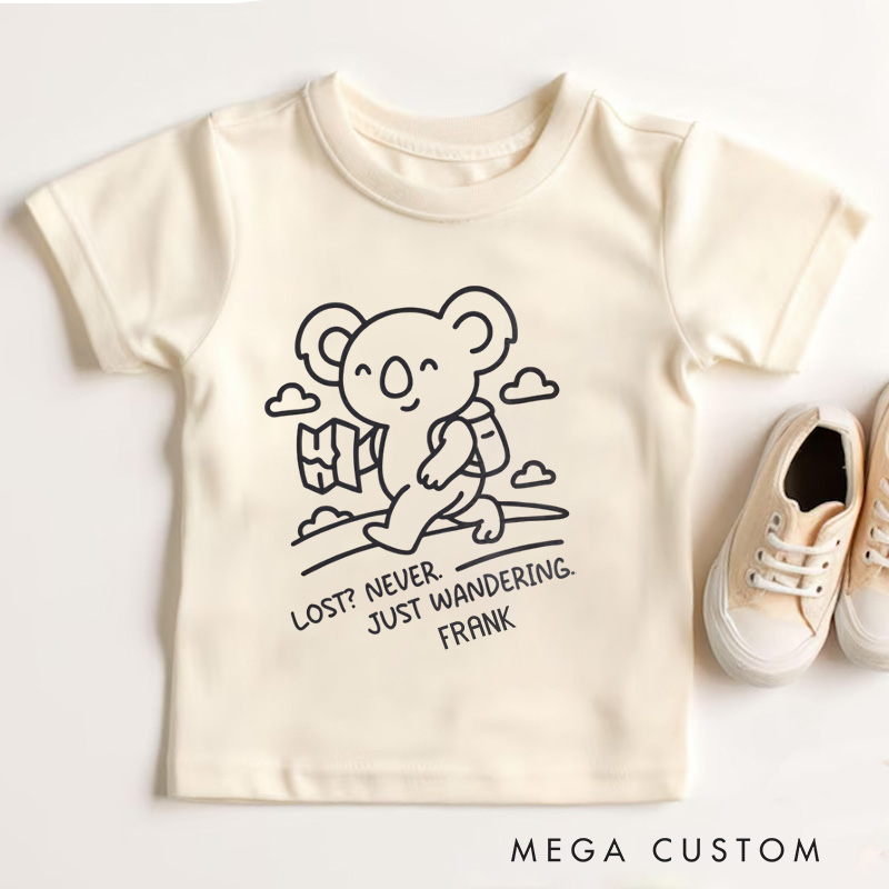 Personalized Lost Never Just Wandering Monkey Kids T-Shirt